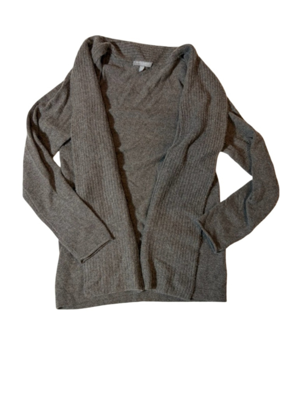 Neiman Marcus Cashmere Gray Open Front Cardigan Sweater Size M